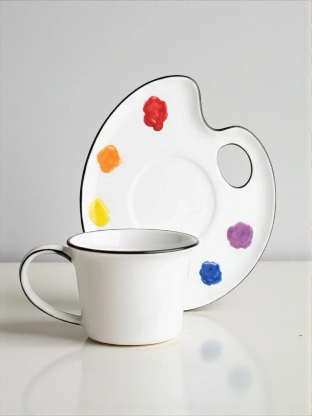 Jonathan Adler Paint Palette Teacup & Saucer Set Artist Gift NWT